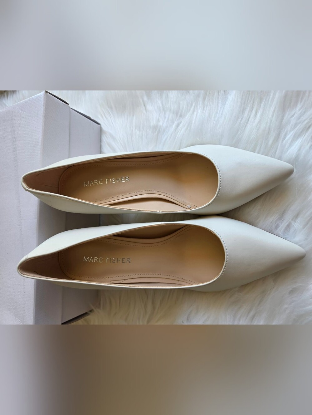Marc Fisher Women's Viviene High Block Heel Pumps - Ivory, 6.5M